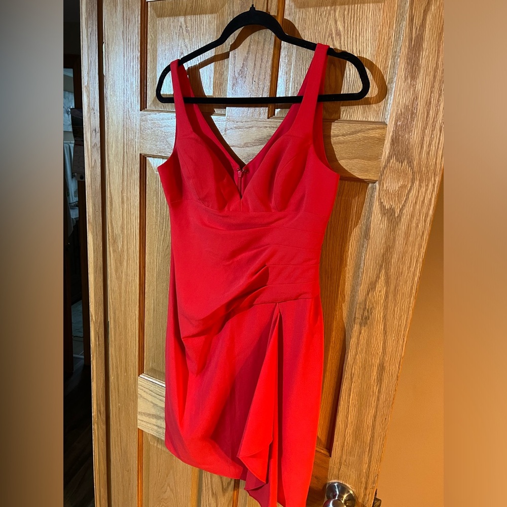 BCBGMaxAzria Red Ruched Sheath Mini Dress